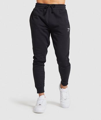 Gymshark Crest Muške Jogger Hlače Crne | HR 2977AHK